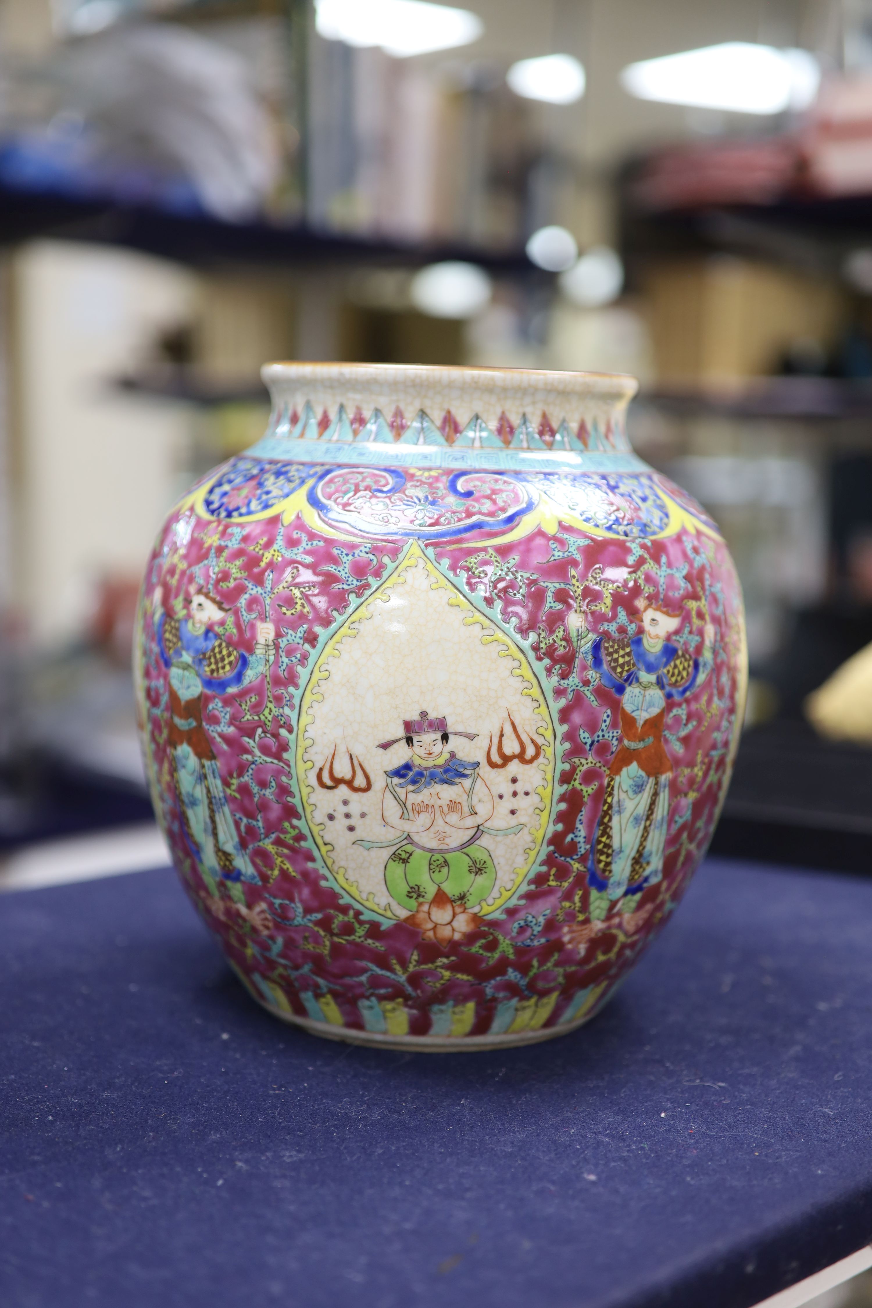 A Chinese famille rose vase made for the Thai market, height 23cm